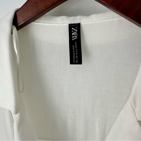 Zara Women's Sheer White Button Up Blouse - Picture 2 of 3